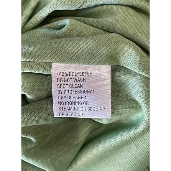 Ieena for Mac Duggal Sequined Structured Bishop Sleeve Mini Dress Light Green Wo - Picture 12 of 14